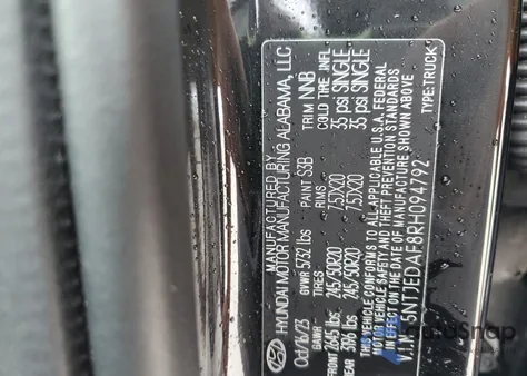 2024 Hyundai Santa Cruz Limited from USA, damaged, VIN 5NTJEDAF8RH094792